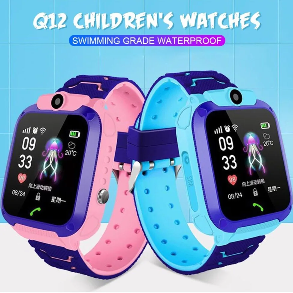 Otázka 12 Deti Smart Hodinky Telefón Nepremokavé LBS Smart hodinky Deti Polohy Hovor 2G SIM Karty Vzdialený Hľadáčik Sledovať Chlapci Dievčatá
