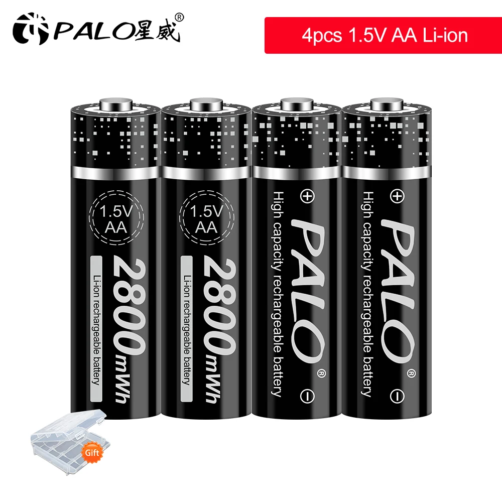 PALO Nové 1,5 V Li-ion Nabíjateľná batéria 1,5 V AA batéria 3000 mWh AA batérie pre Hodiny, myši, počítačov, hračiek, takže na