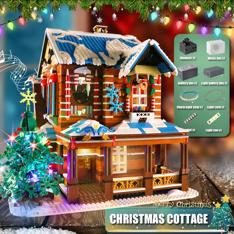 Plesne Kráľ Kreatívne Hračky Streetview Stavebných Blokov LED Svetlo Dome Vianoce Model stanovuje Tehly Deti Hračky, Vianočné Darčeky