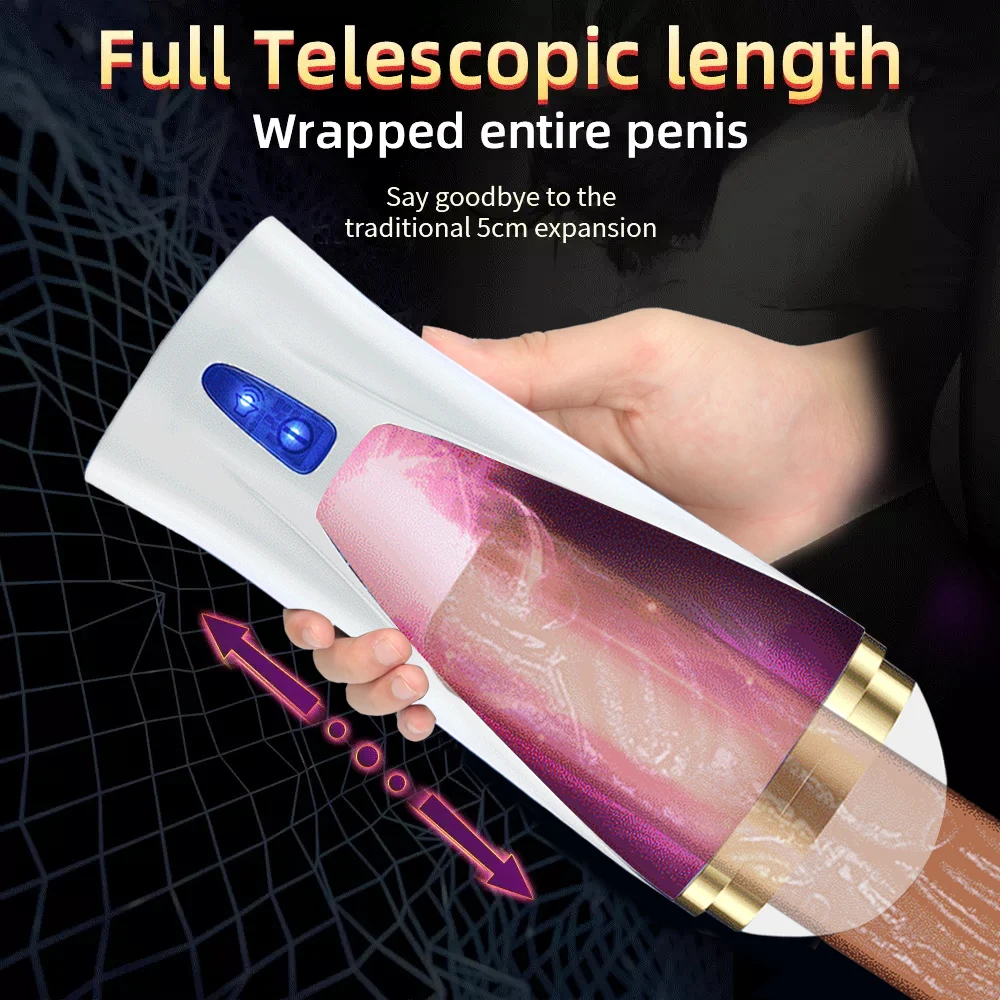Plne automatické piestové teleskopická lietadla pohár mužov sexuálne hračky reálne vaginálne tlmiče vibrácií pre dospelých mužov produkty