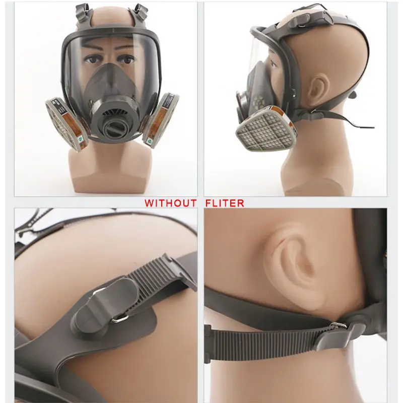 Plný Facemask Respirátor Nastaviť Facepiece Obranný Sprej Maľovanie Veľké Maska Ochrana Pre Chémiu Striekanie