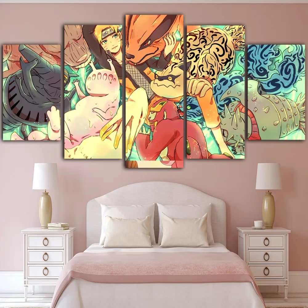 Plátno Moderný Obraz Domáce Dekorácie 5 Panel Anime, Komiksu Naruto Maľovanie Na Stenu Umenie Výtlačkov Plagát Modulárny Obývacia Izba Rámovanie