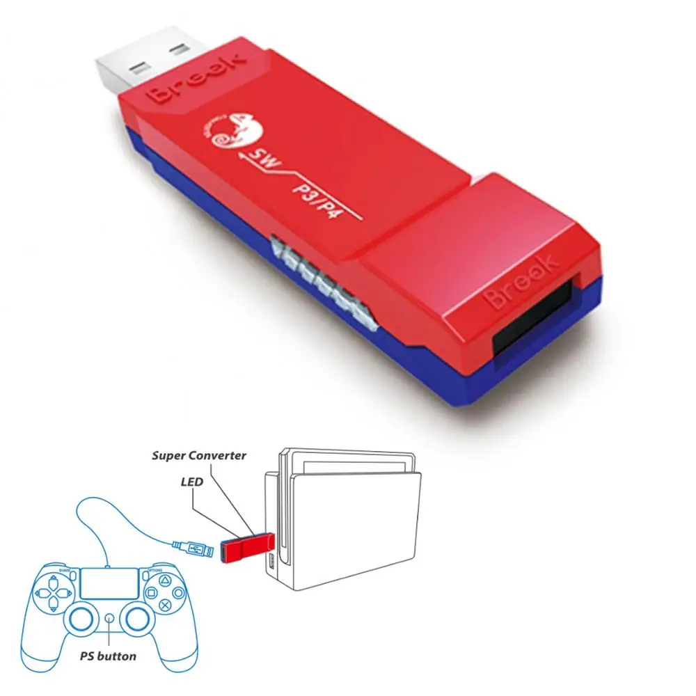 Potok USB Adaptér Super Hry Converter pre PS4 pre PS3 Radič Gamepad pre Nintend Prepínač Konzolu Wii U