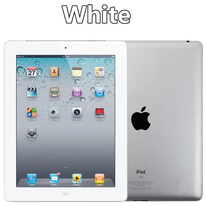 (Používaný Ipad)Apple IPad 2 16GB 32GB Black/ White | Wi-Fi Iba | Zväzok:Vec a Rýchla Všeobecné Nabíjačky