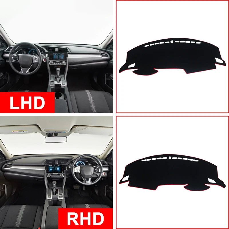 Pre Honda Civic 10. 2016 2017 2018 2019 LHD/RHD Auto Panel Kryt Rohože Vyhnite sa Svetlo Podložky Carpe Anti-UV Protector Príslušenstvo