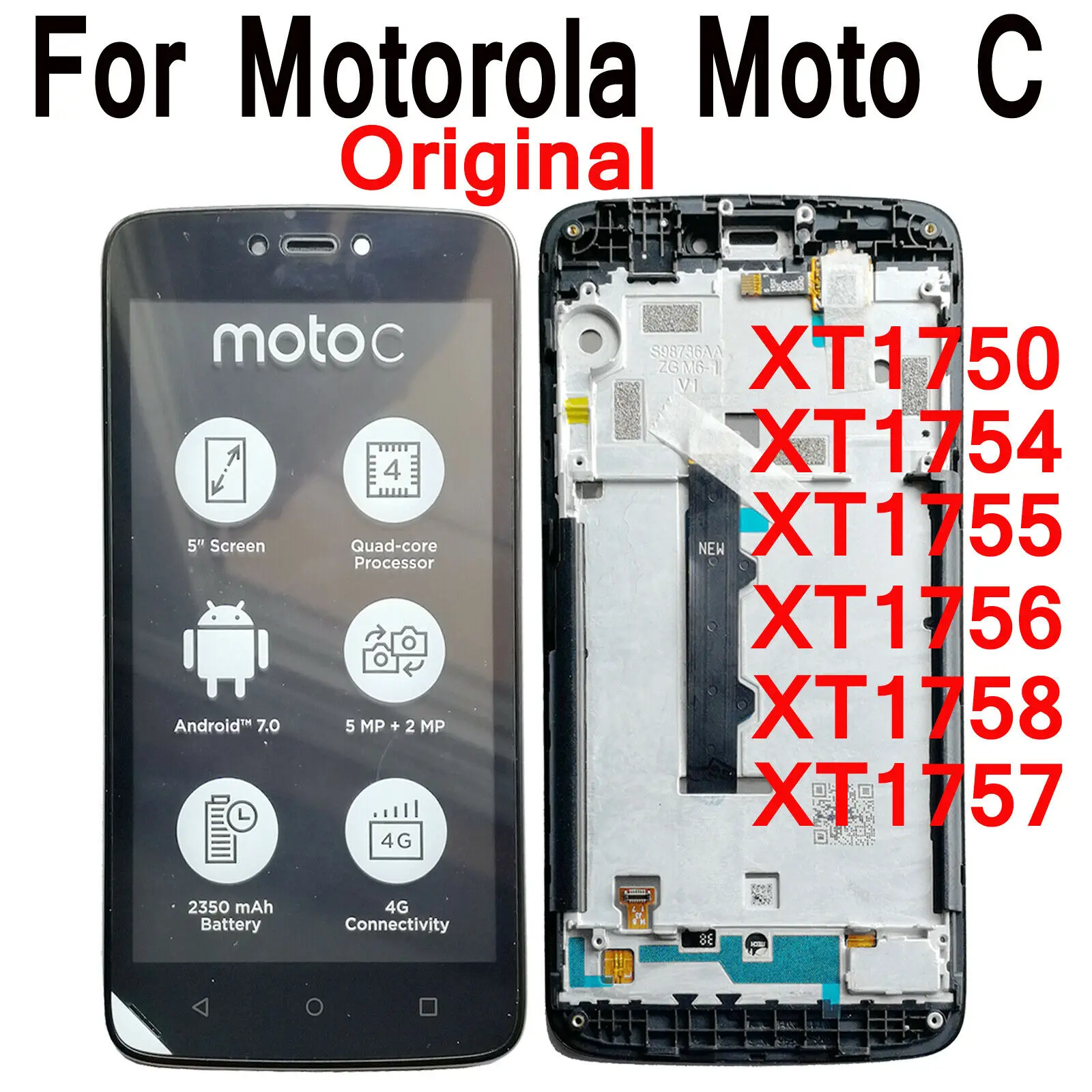 Pre Motorola Moto C XT1750 XT1754 XT1755 XT1756 XT1757 LCD Displej Dotykový Displej