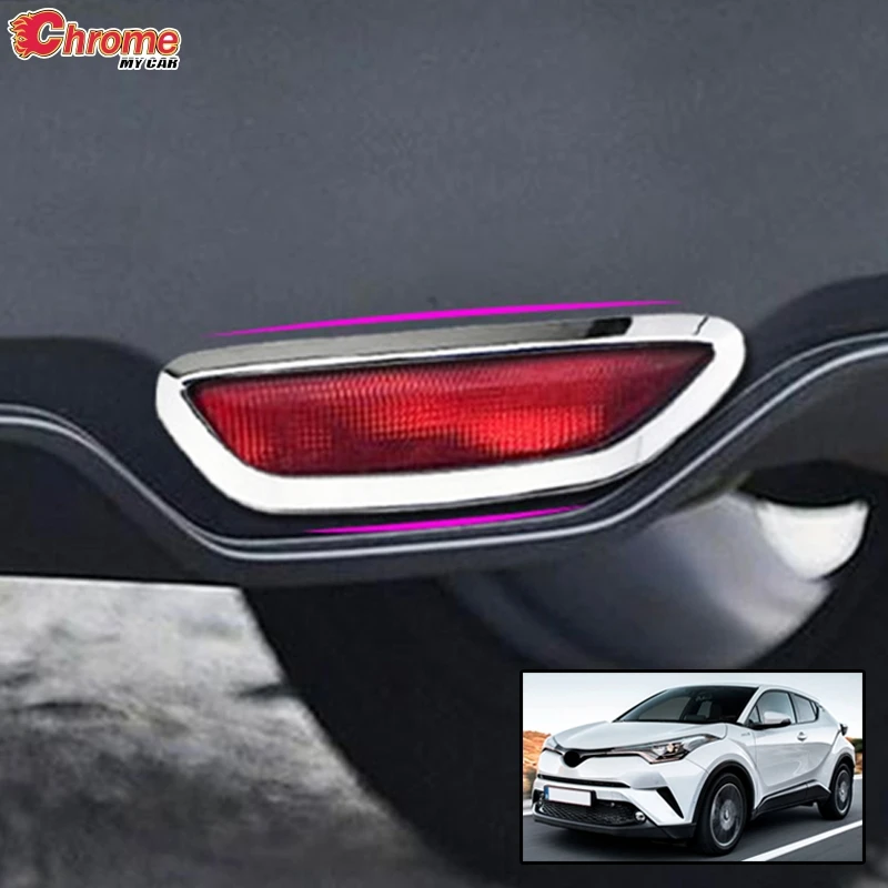 Pre Toyota C-H CHR 2017 2018 2019 Chrome Zadný Kufor Nárazníka Chvost Stop Brzdové Svetlo Lampy Kryt Výbava Rám Dekorácie Auta Styling
