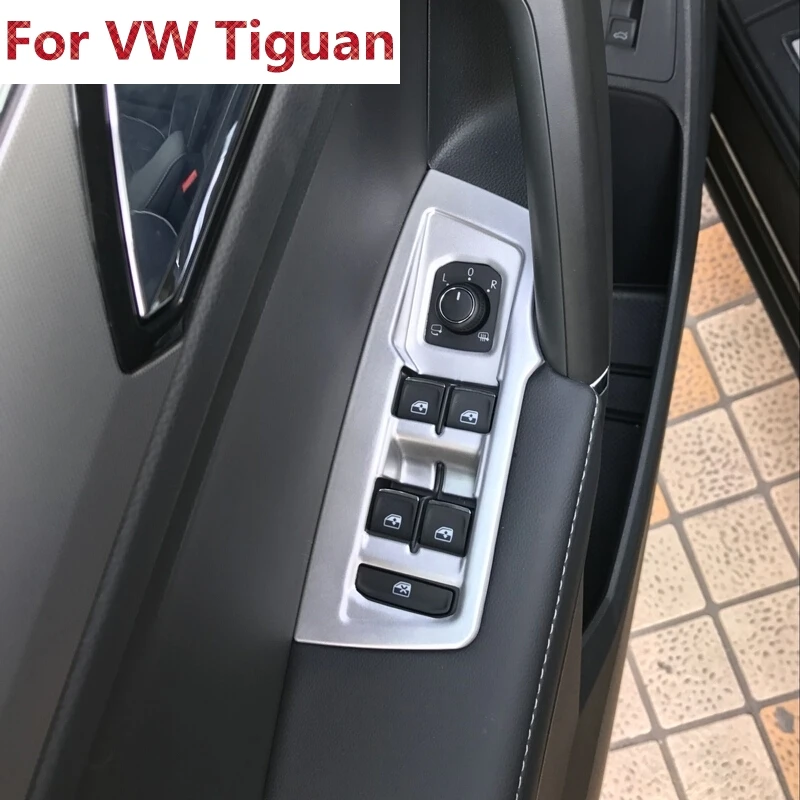 Pre Volkswagen Tiguan Druhej Generácie 2017 2018 ABS Matný Vnútorné Dvere, Okno Spínač Kryt Výbava 5 ks Ľavej Strane Riadiť Len
