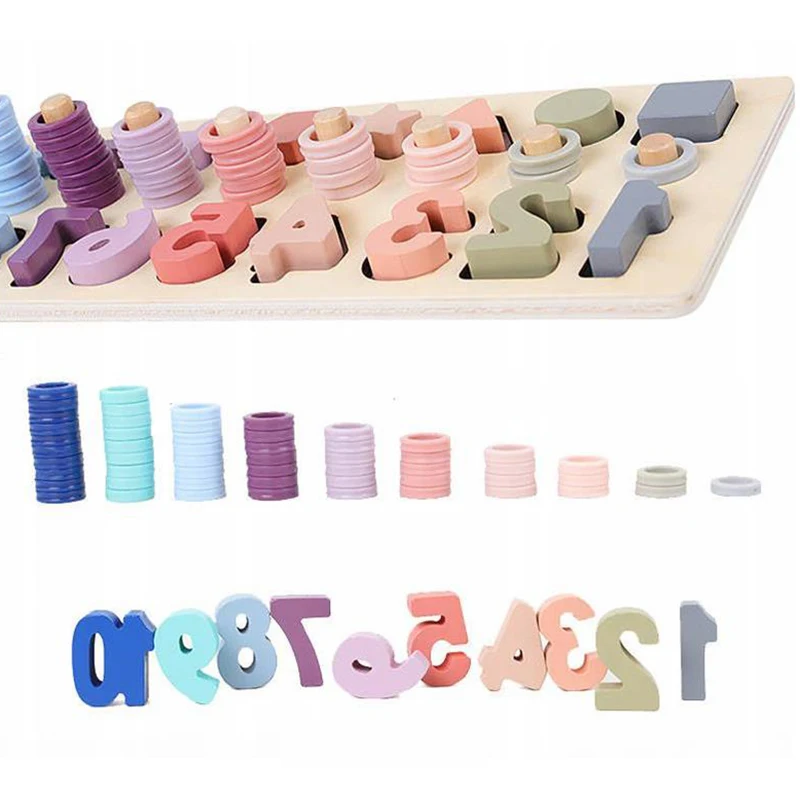 Predškolského Drevené Montessori Vzdelávacích Hračiek, Počítanie Stohovanie Rada Poznanie Zápas Puzzle Deti Hračka Montessori Materiálmi Dary