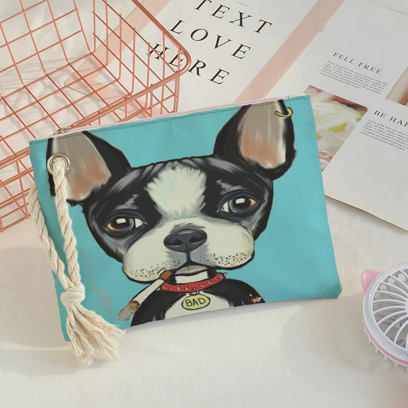 Prispôsobený dámy mobile spojka taška tlačený Text psom zvierat plážová taška dizajnér luxusné kabelky nákupní taška