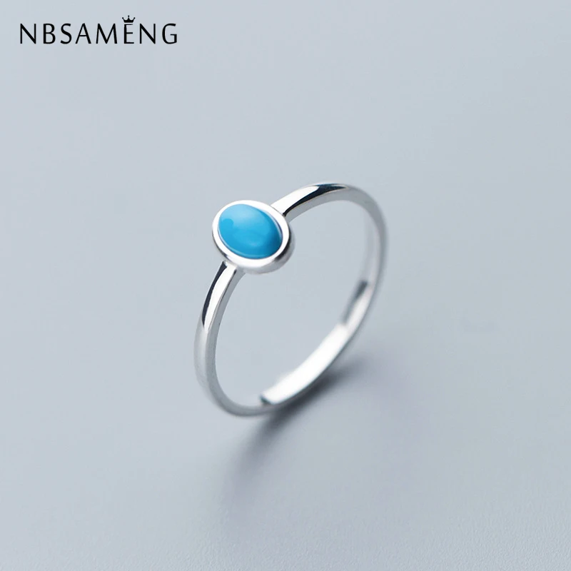 Prstene Pre Ženy 925 Sterling Silver Kórejský Snubný Prsteň Modrá Prst Zapojenie Darček Šperky