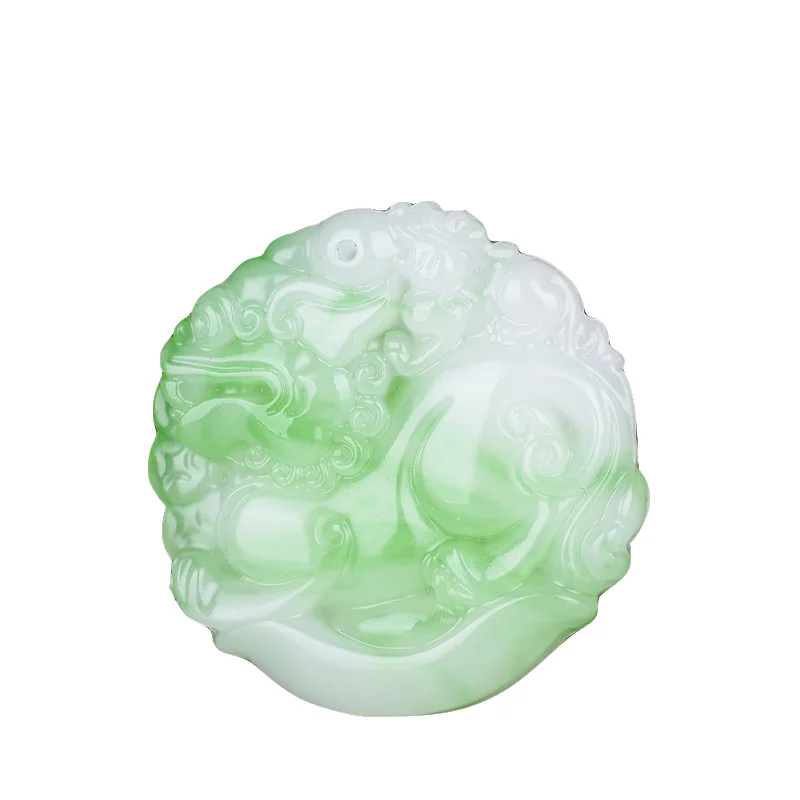 Prírodná Biela Green Jade Pixiu Náhrdelník Prívesok, Ručne Vyrezávané Kúzlo Smiať, Šperky, Módne Amulet pre Mužov, Ženy Šťastie Dary