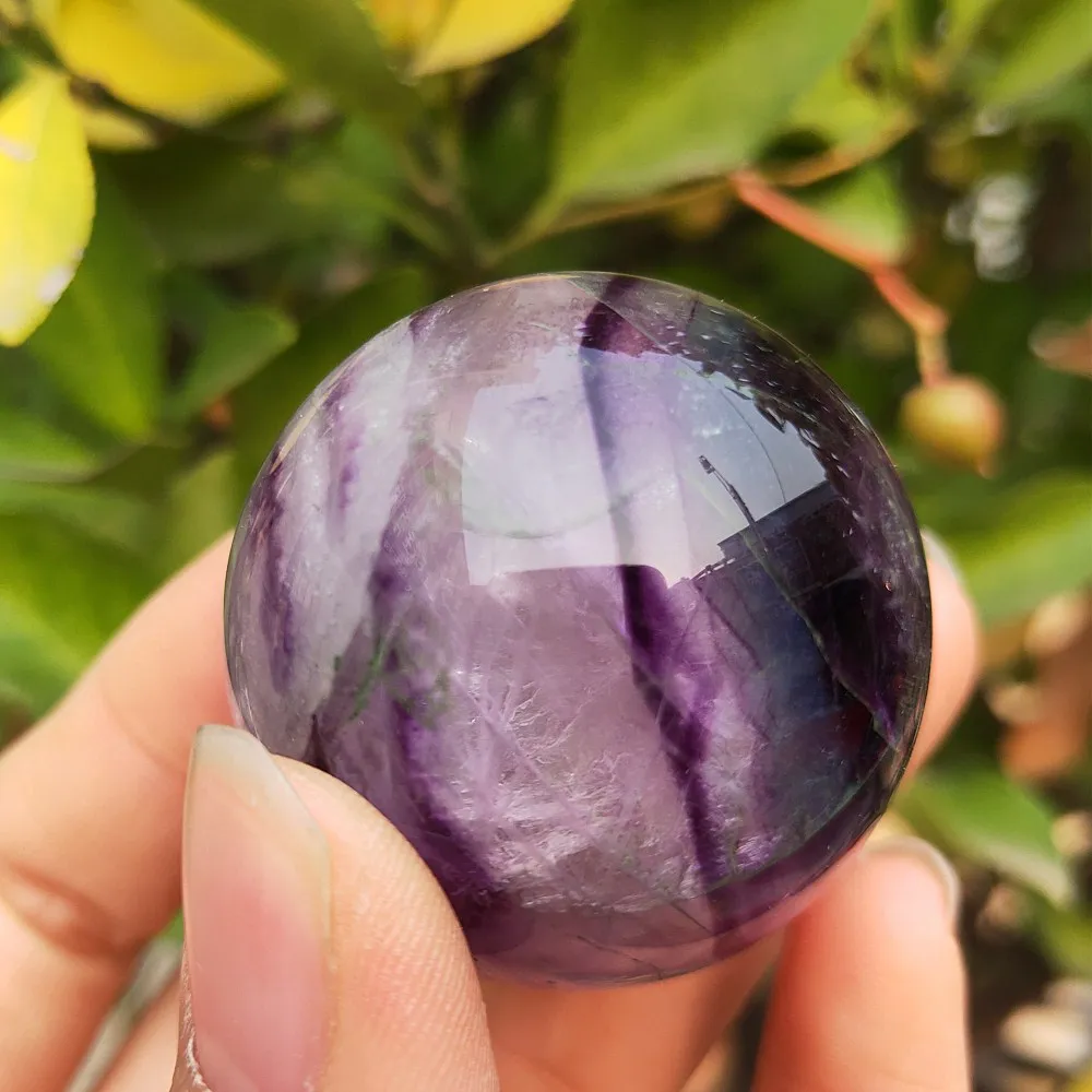 Prírodné fialová flourite crystal ball quartz shpere drahokam Reki Uzdravenie