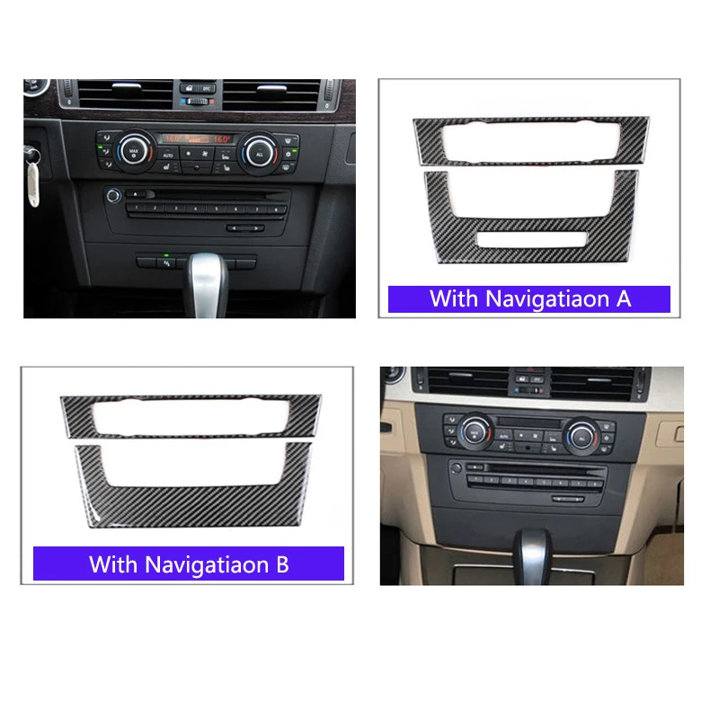 Príslušenstvo Pre BMW 3 Series E90 E92 E93 Uhlíkových vlákien Kontroly CD Panel Kryt Výbava klimatizácia Zásuvky Rám Dekorácie Výbava