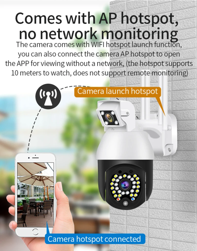 PTZ WIFI IP Kamera 1080P Nepremokavé Vonkajšie Diaľkové Bezdrôtové Kamery 29 Led IR 50m obojsmerné Audio CCTV Kameru Duálny Objektív