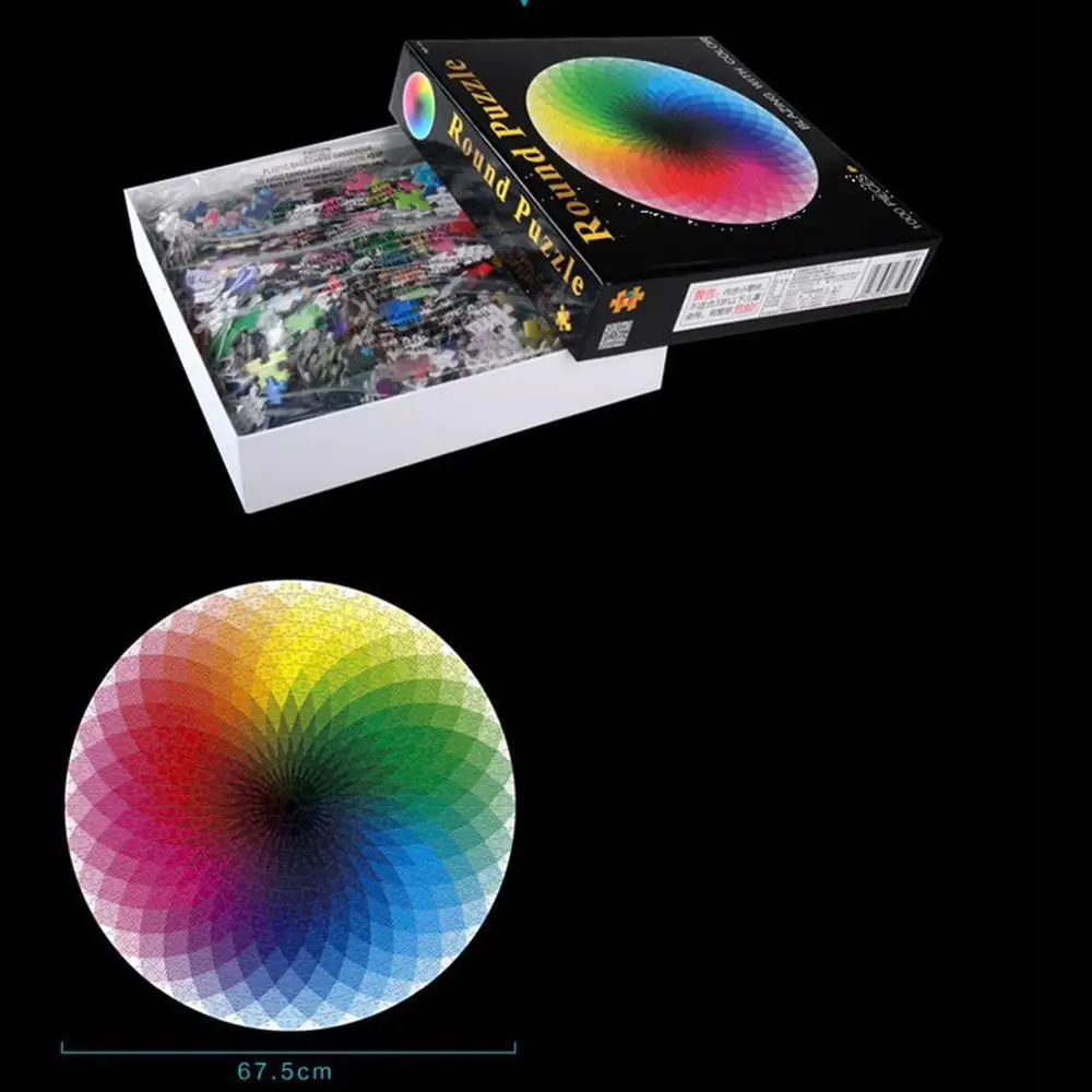 Puzzle 1000 ks/set Kolo Skladačka Puzzle Rainbow Paletu Duševného Hra Pre Dospelých a Deti Puzzle Papier Darček
