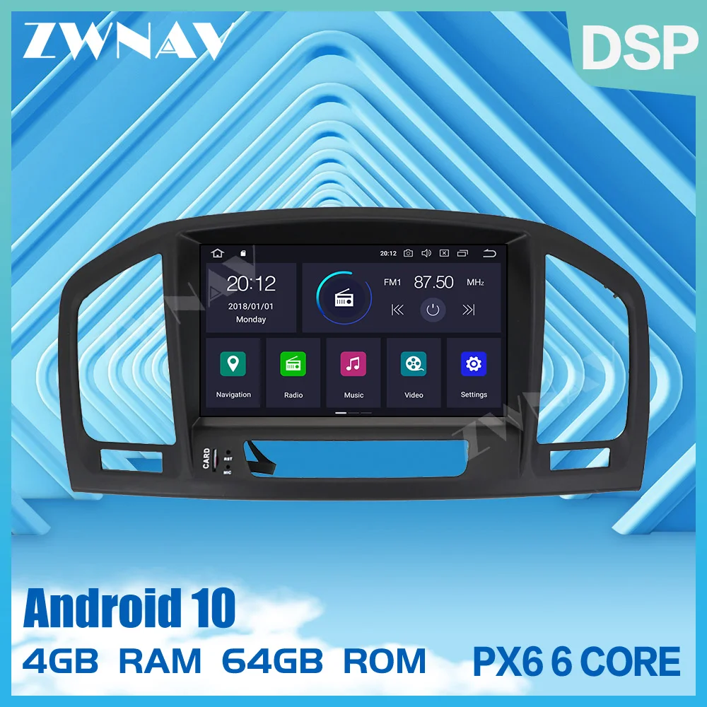 PX6 Android 10.0 4G+64 G Auta GPS Navigácie Rádio DVD Prehrávač Pre Opel Vauxhall Holden Insígnie 2008-2013 Auto Multimediálne Vedúci Jednotky