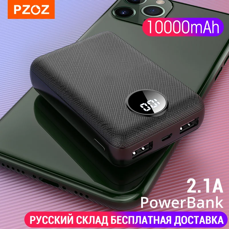 PZOZ Power Bank 10000mAh Dual USB Mobilný Telefón Externé Batérie, Rýchle Nabitie Pre iphone xiao mi Prenosné Nabíjačky mini PowerBank