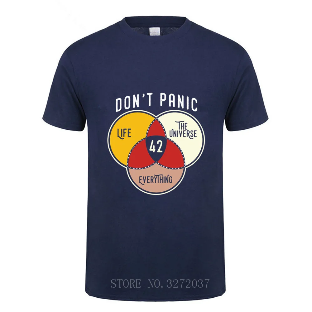 Pánske dont panic sci-fi 42 Hitchhiker Na Život Vesmíru T-shirt odpoveď na všetko 42 Retro Vedy Sprievodca Tričko