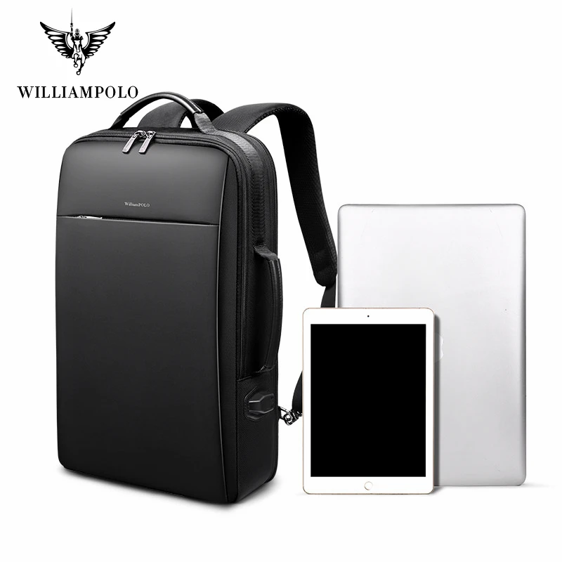 Pánske Slim Laptop Backpack Mužov 15.6 palce Úrad Práce Mužov Batoh Business Taška Unisex Čierna Ultralight Batoh Tenké Späť