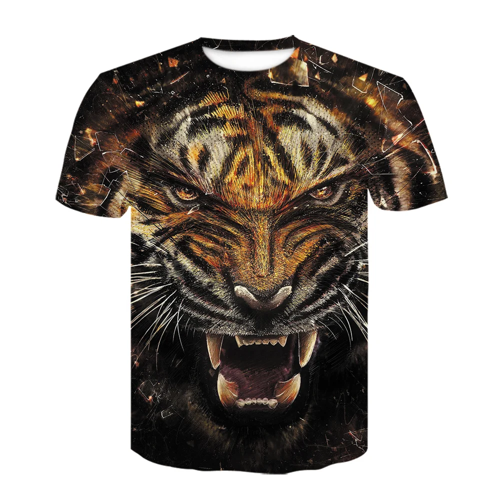Pánske T-Shirts 3D Vytlačené Zvierat Tiger tričko Krátky Rukáv Dizajn Zábavné Bežné Topy Tees Muž Halloween t shirt Ázijské veľkosti 6XL