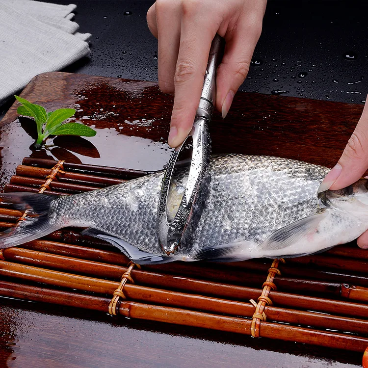 Pôvodné priamy predaj 304 nerezovej ocele ryby rozsahu planer domácnosti škrabanie scale remover ryby, nože na ryby kefa