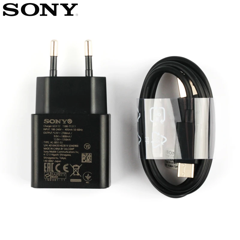 Pôvodné Rýchlo Chatger Rýchlu Nabíjačku Adaptér Pre Sony Xperia XZs G8232 X Kompaktný F5321 XA2 Ultra XZ2 XZ Premium XZP Typ-C Kábel