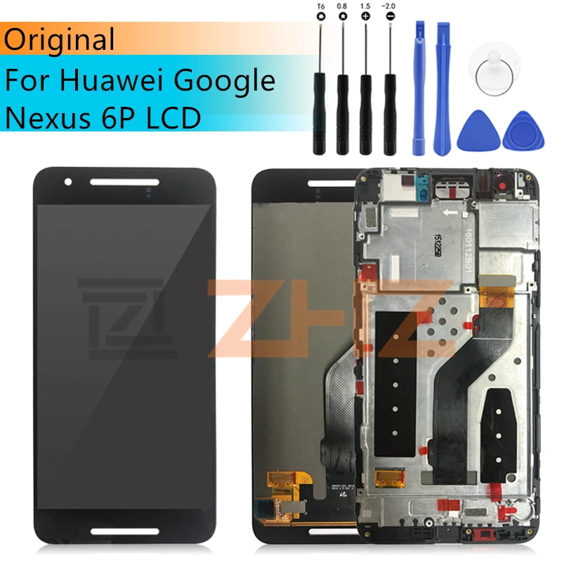 Pôvodný Pre Huawei Nexus 6P LCD digitalizátorom. Montáž Dotykovej Obrazovky Náhradné lcd Digitalizátorom. + Rám 5.7