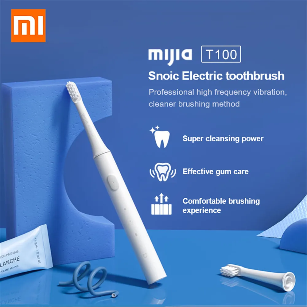 Pôvodný Xiao Mijia T100 Mi Smart Elektrický zubná Kefka 46g 2 Rýchlosti Xiao Sonická zubná Kefka Zubov Starostlivosť o Ústnu dutinu Zóny Pripomienky
