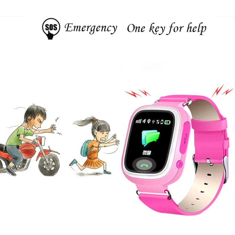 Q90 5 farieb Dieťa kid Smart hodinky náramok s dotyk GPS, WIFI Tracker SOS hovor, chat, deti, dieťa inteligentné hodinky kapela darček