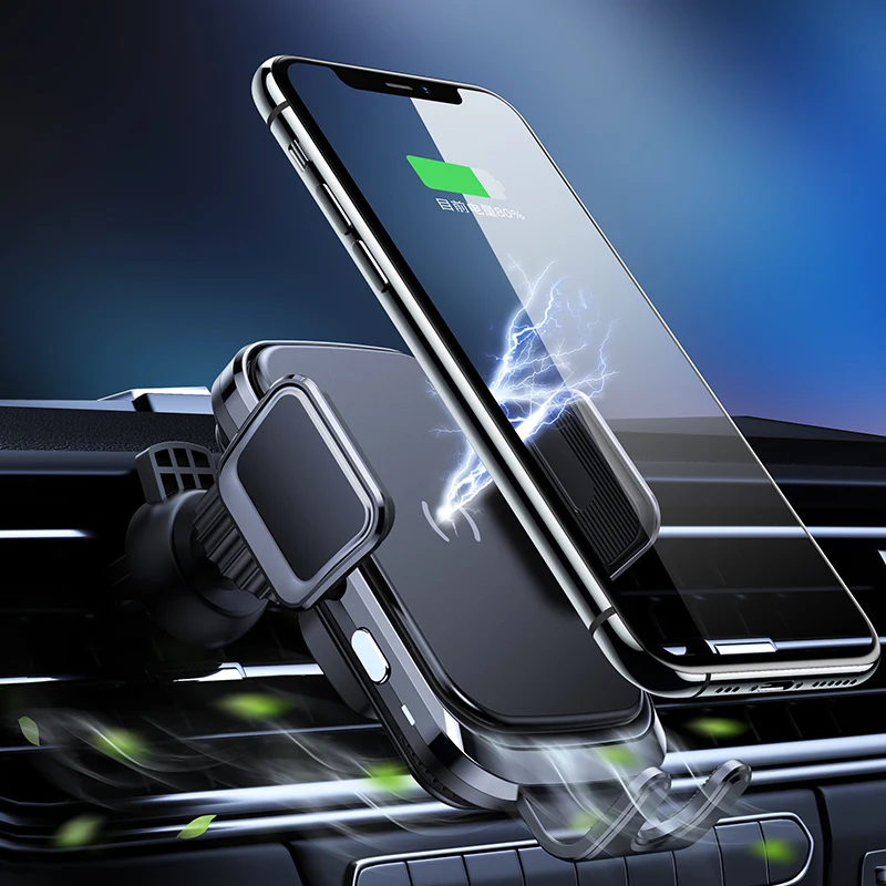 Qi Rýchle Auto Bezdrôtovú Nabíjačku 15W Pre iPhone 11 Samsung S20 S10 S9 + Indukčné držiak do Auta Bezdrôtové Nabíjanie s Autom Držiaka Telefónu