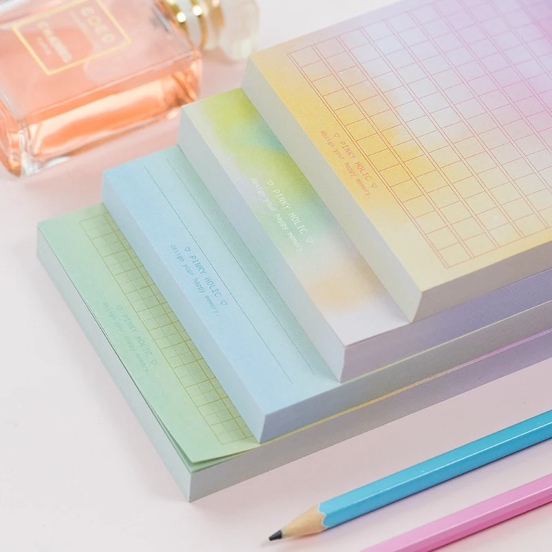 Rainbow Laserové farebné poznámka kniha 100 listov Grid Line memo Denník plánovač notebook kancelárske potreby Kancelárske Školské potreby A6337