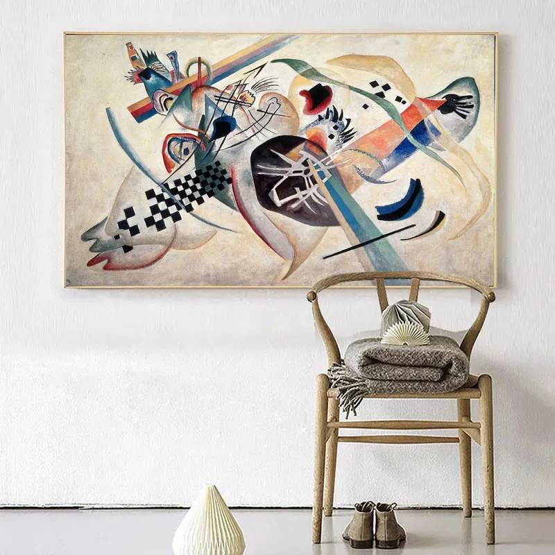 RELIABLI UMENIE Abstraktné Geometrické Vzor Obrázky Kandinsky Nástenné Maľby Pre Obývacia Izba Domova Plátno Plagáty Č RÁM