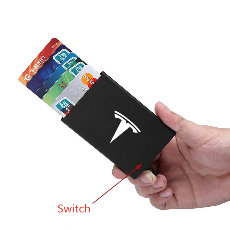 RFID Anti-theft Smart Držiak Tenký ID Držiteľa Karty Automaticky Pevné Banka Kreditnej Karty Pre Tesla Model 3 Model X Model S Model Y