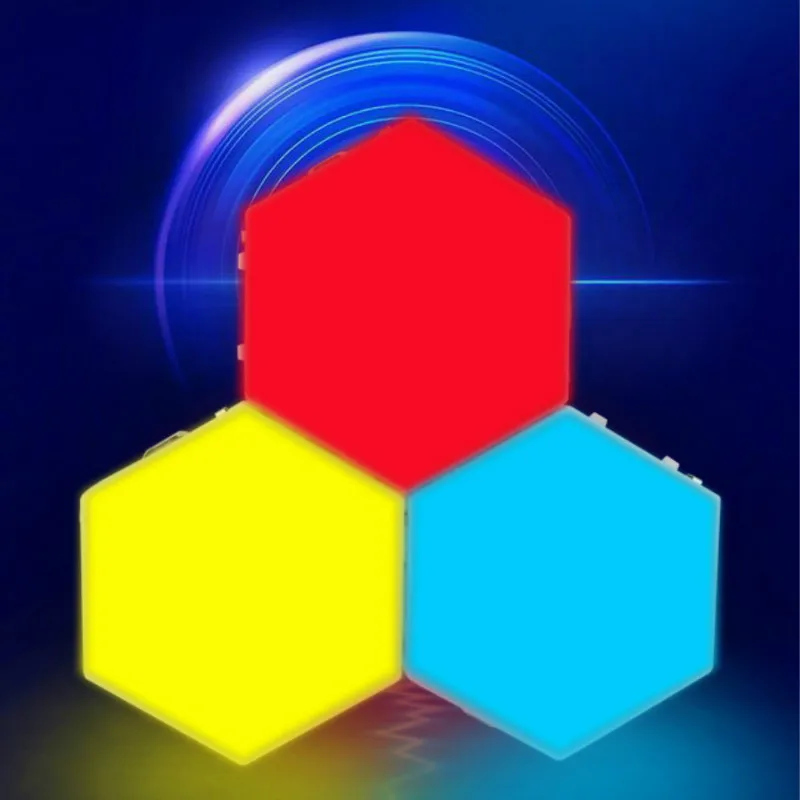 RGB Quantum Svetlo LED Dotykový Snímač Nočné Svetlo Vymeniteľné Farebné Hexagon, Nočné Lampy, DIY Dekoratívne Magnetické Nástenné Svietidlá