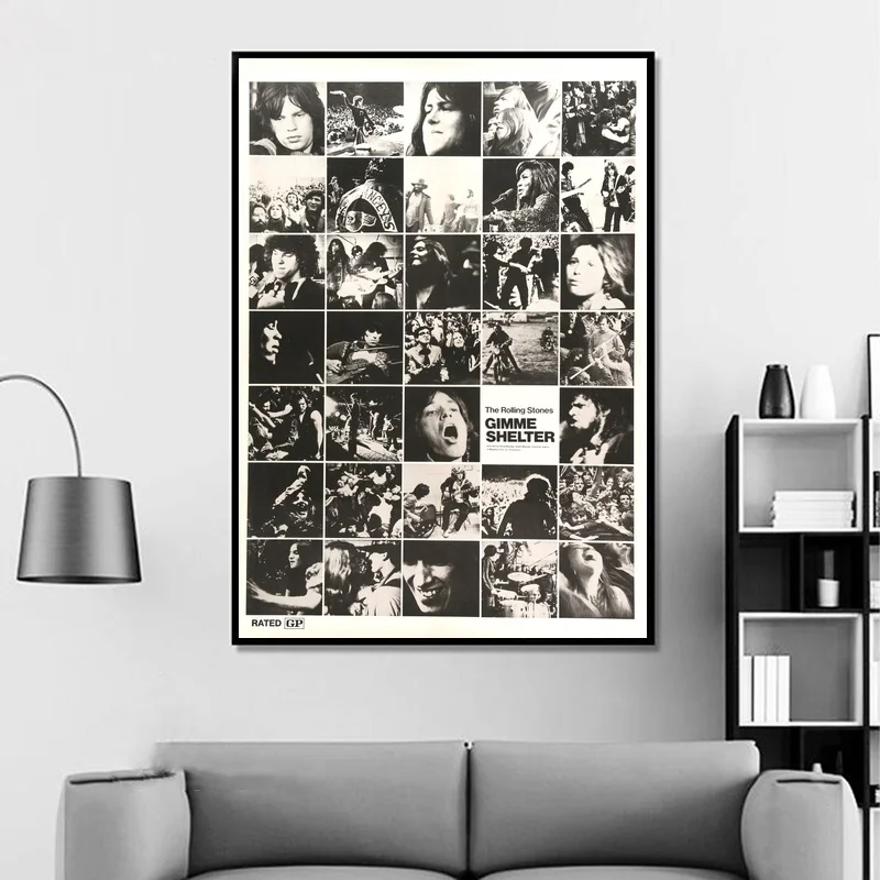 Rolling Stones Daj Útulku Vintage Classic Filmový Plagát Domova Steny Výzdoba Steny Umelecké Plátno na maľovanie Cnavas tlač