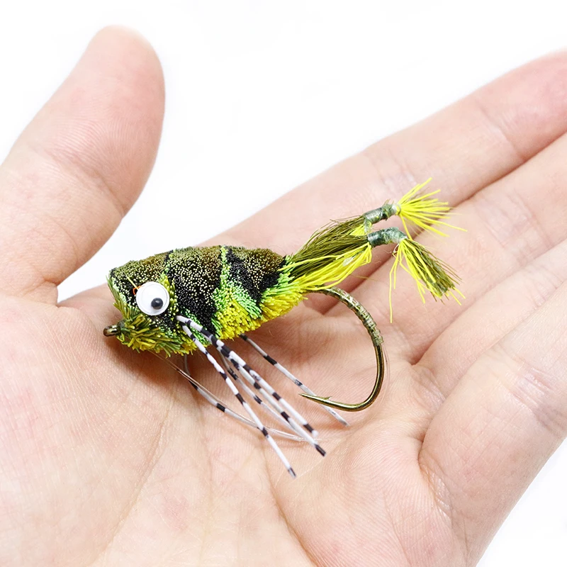 Royal Sissi hot 1piece fly rybárske legged žaba popper 2# Bass&snakehead rybárske muchy rybárske lure ručne vyrábané umelé návnady