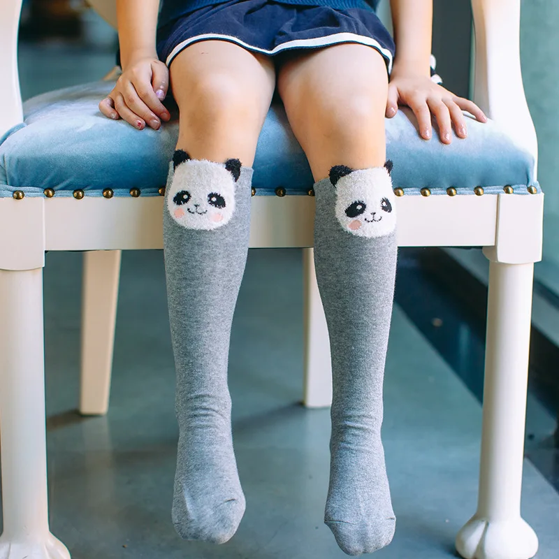 Roztomilé Zviera Tlače Ponožky Deti Kolená Vysoké Ponožky 3D animovaný Baby Chlapci, Dievčatá Dlhé Ponožky Bavlna Fox Pruhy Leg Warmer Vianočné 1-9Y