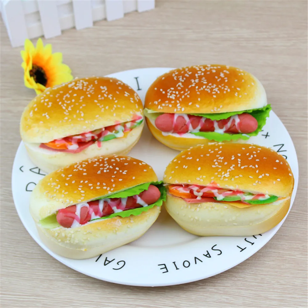 Roztomilý Simulácia Hamburger Rozmliaždeniu Pomaly Rastúce Hračky Krém Voňajúce Dekompresný Hračky, Dekorácie obrúsky anti-stres chancery A1