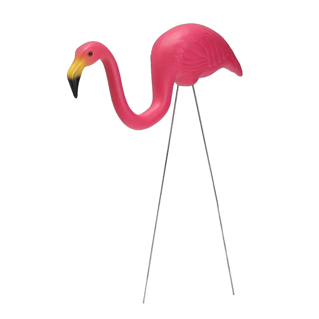 Ružová, Pozerať Sa Dole Trávnik Rybník Flamingo Garden Party Dvore Ozdoby Art Decor