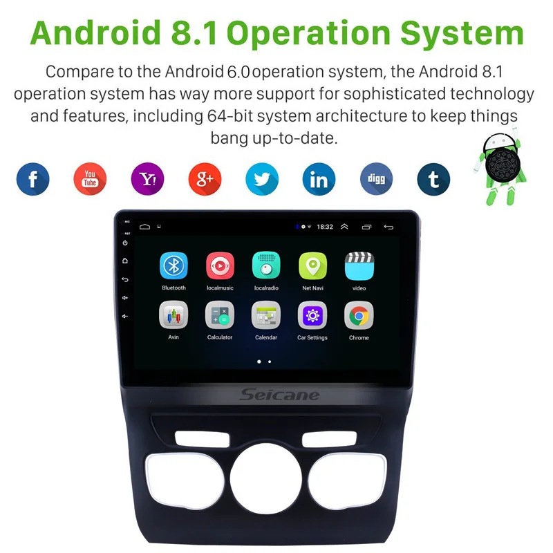 Seicane 10.1 palcový HD Dotykový Android 9.1 Navigačný Systém GPS, Wifi, Bluetooth, autorádio Na rok 2013 2016 Citroen C4