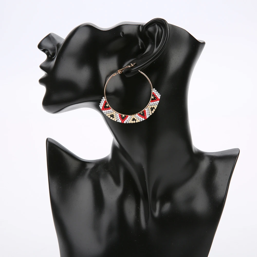 SHINUS BOHO Náušnice pre Ženy Móda Geometrické Mix-farebné Kúzlo Náušnice MIYUKI pendientes mujer moda 2019 MIYUKI Šperky Žena