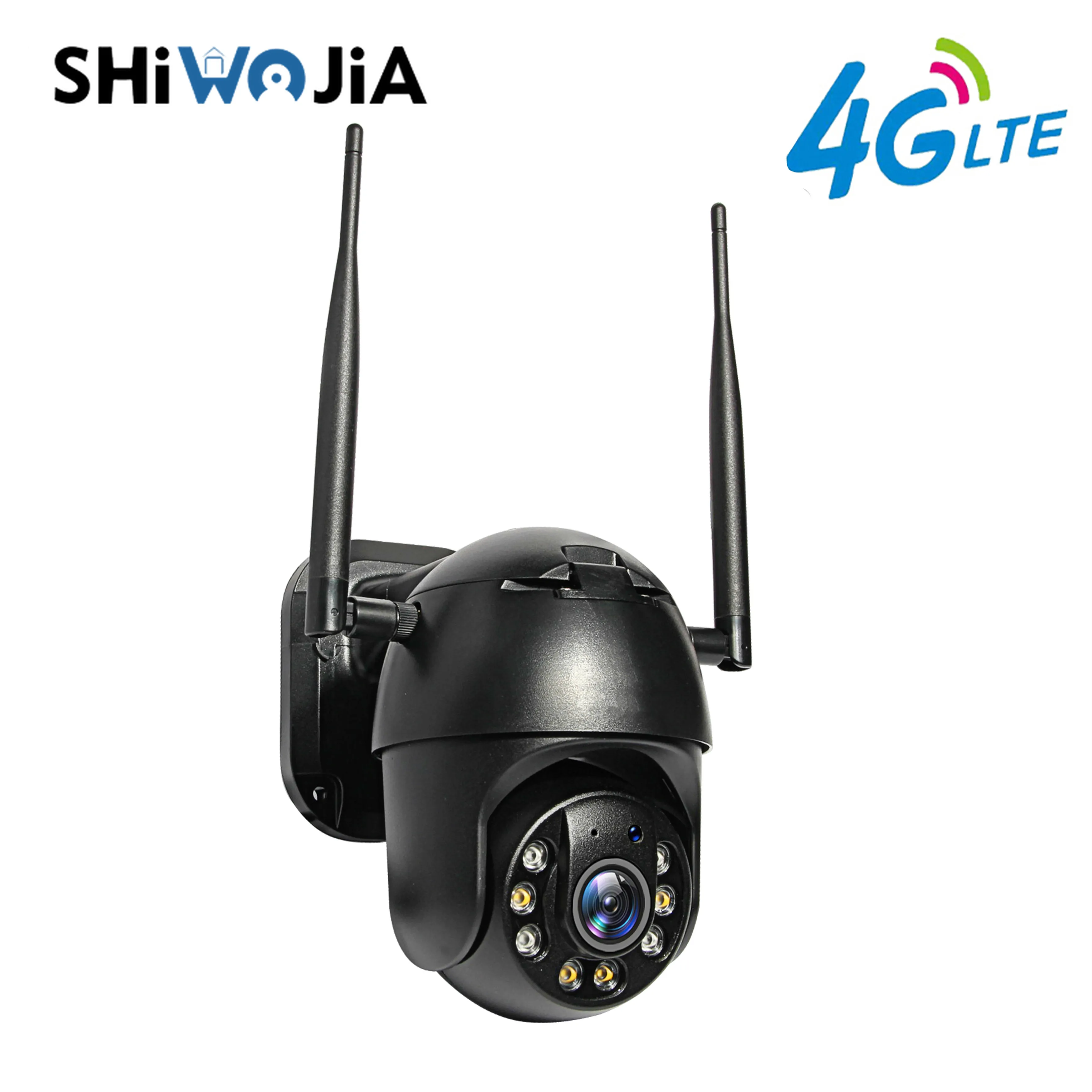 SHIWOJIA 4G SIM Karty 1080P PTZ Kamera 2MP 4G/WIFI Bezdrôtové Vonkajšie Kamery CCTV P2P INFRAČERVENÉ Nočné Videnie 30 M Dohľadu Nepremokavé
