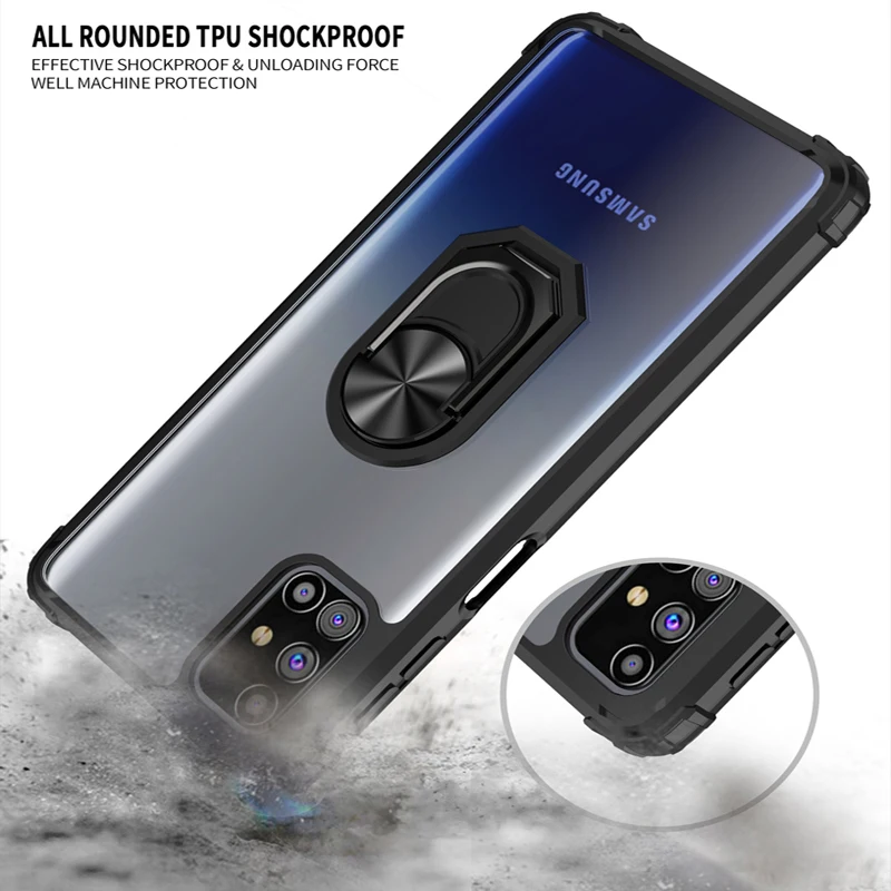 Shockproof Telefón puzdro Pre Samsung Galaxy M10 M40S M60S M80S Akryl Transparentný Držiak do Vozidla Ochranný Kryt Pre Samsung M31S M51