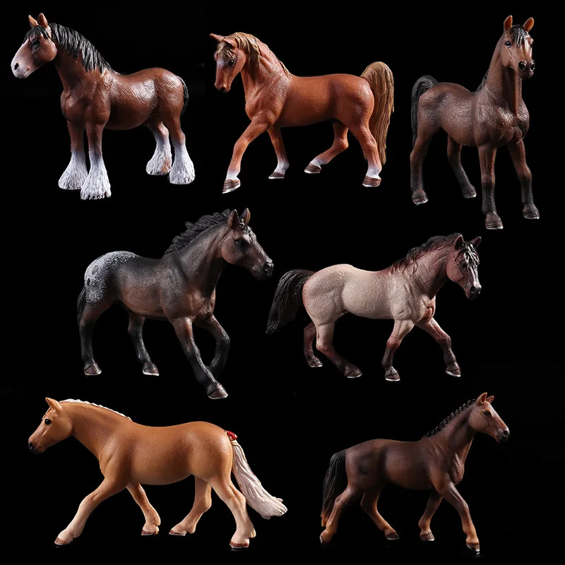 Simulované Zvierat Kôň Model Pevné Emulácia Akcie Obrázok Vzdelávania Vzdelávacie Deti Hračky pre Chlapcov Deti Purebred Čierny Kôň