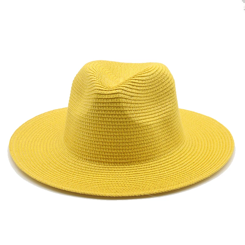 Slnko čiapky letné jar ženy muži široký okraj pevné slamené klobúky, vonkajšie pláži cestovanie slnko ochranné ručne vyrábané bežné ženy slamené klobúky