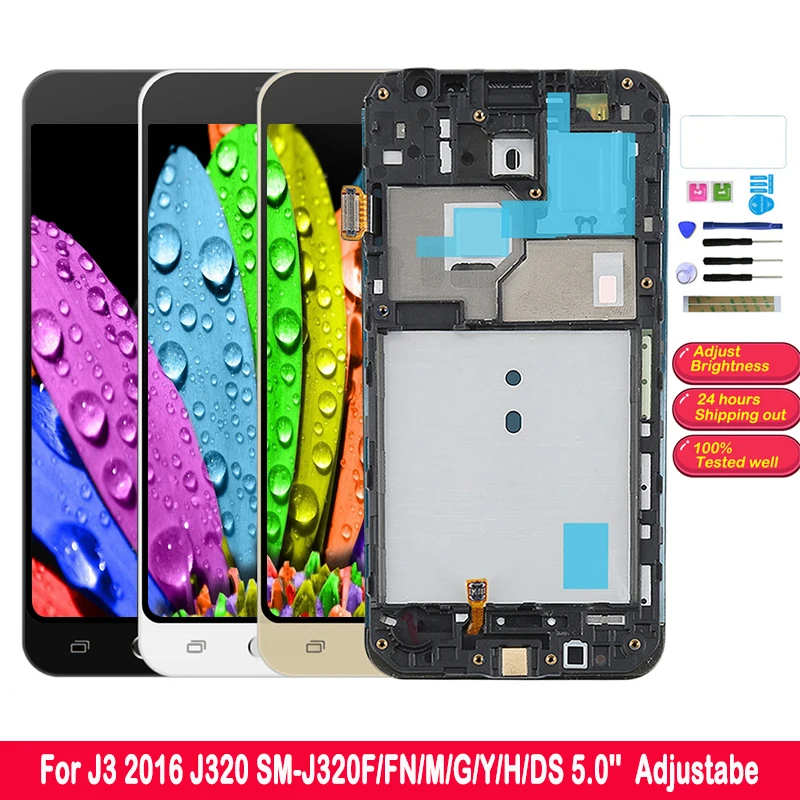 SM-J320FN/M/H/DS s LCD Samsung Galaxy J3 2016 J320F J320FN J320H J320M Displej Dotykový Displej Digitalizátorom. Výmenu Rámu