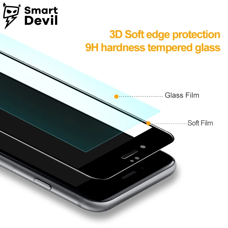 SmartDevil Screen Protector pre iphone 6 6 7 8 Plus 3D Plné Pokrytie Tvrdeného Skla Telefón Film 9H Tvrdé Ochranné Poistné Krytie