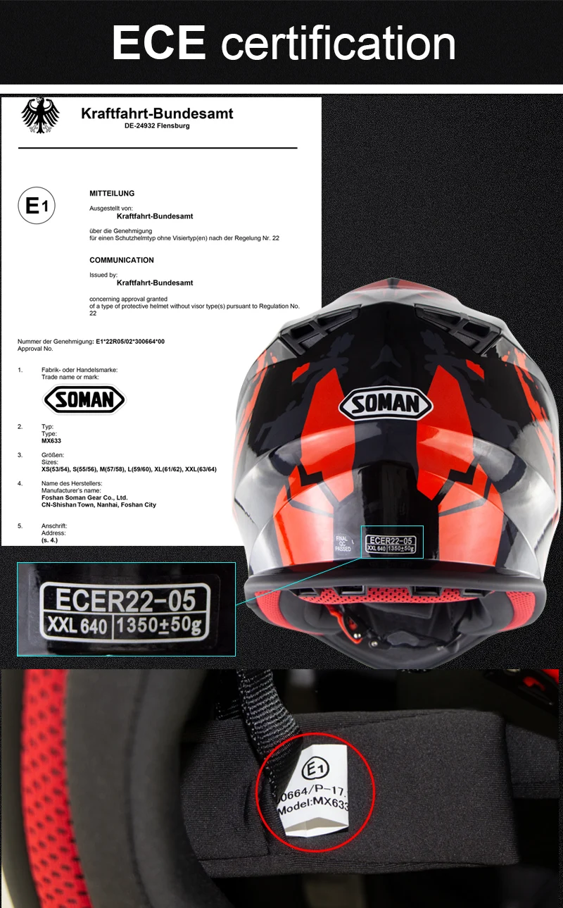 SOMAN Motocross Prilba Moto Cascos Off Road Zjazdové Capacete ECE Cross Country Kask MX Dirt Bike Prilba Motocykel SM633