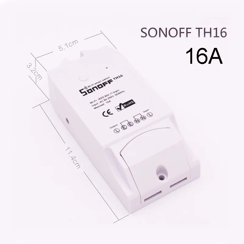 Sonoff TH16A TH10A Teplota Vlhkosť Monitor DIY Časovač Wifi Spínač Domácej Automatizácie Bezdrôtové Diaľkové Ovládanie Smart Switch TH16